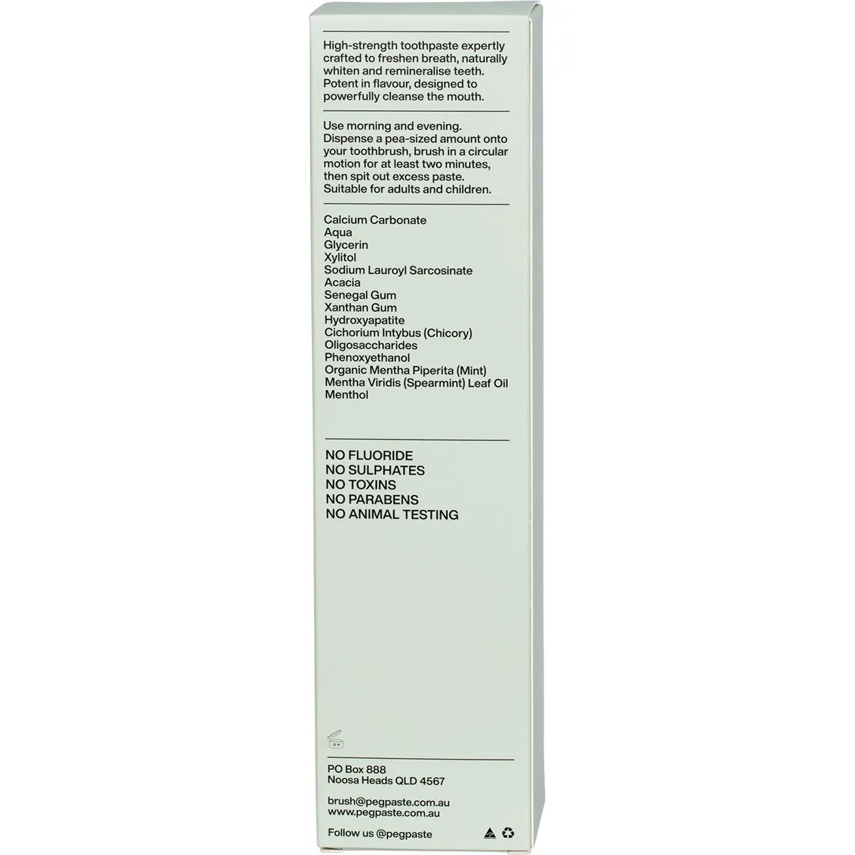 Peg Paste Natural Toothpaste with Hydroxyapatite Intense Mint 190g