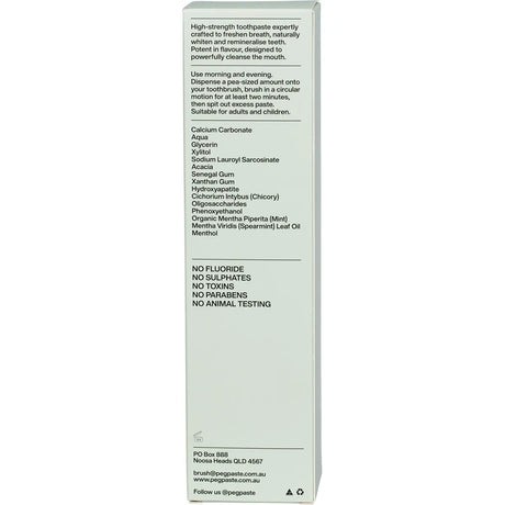 Peg Paste Natural Toothpaste with Hydroxyapatite Intense Mint 190g