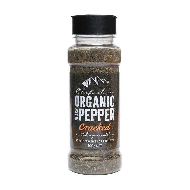 Chef's Choice Organic Cracked Black Pepper 100g