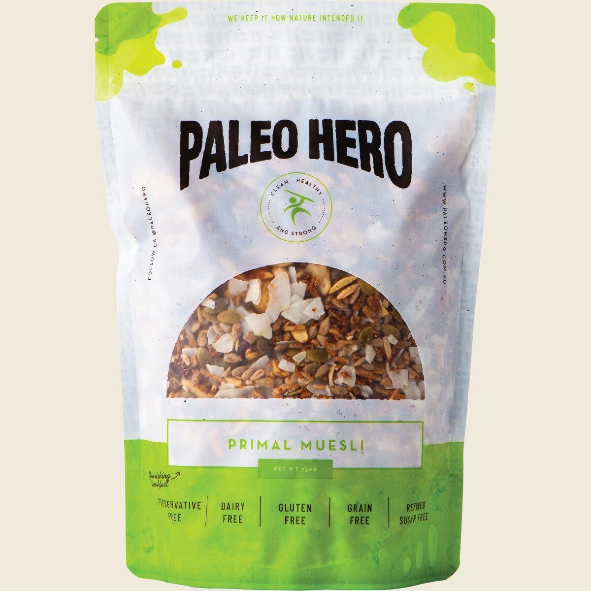Paleo Hero Primal Muesli 750g front