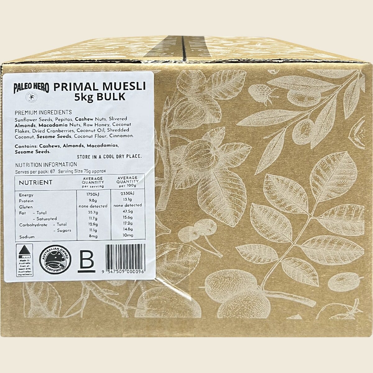 Paleo Hero Primal Muesli Bulk 5kg packaging