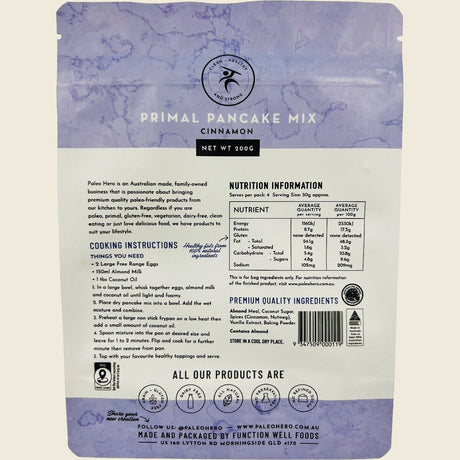 Paleo Hero Primal Pancake Mix Cinnamon 200g