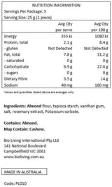 Palamano Almond Tortillas 125g x 5-pack Nutritional Information