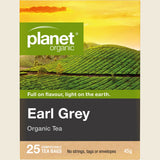 Planet Organic Earl Grey Tea 25 Tea Bags front packaging