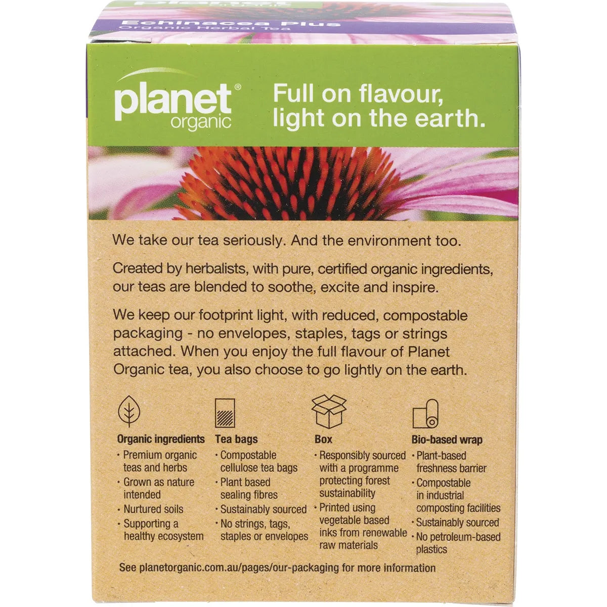 Planet Organic Organic Herbal Tea Echinacea Plus x 25 Tea Bags