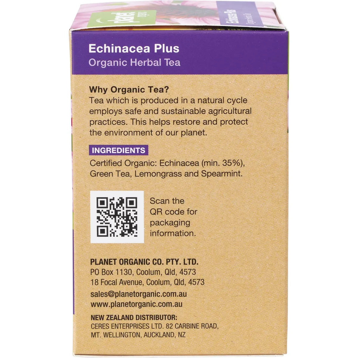 Planet Organic Organic Herbal Tea Echinacea Plus x 25 Tea Bags