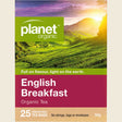 Planet Organic English Breakfast Tea 25 Tea Bags front packaging