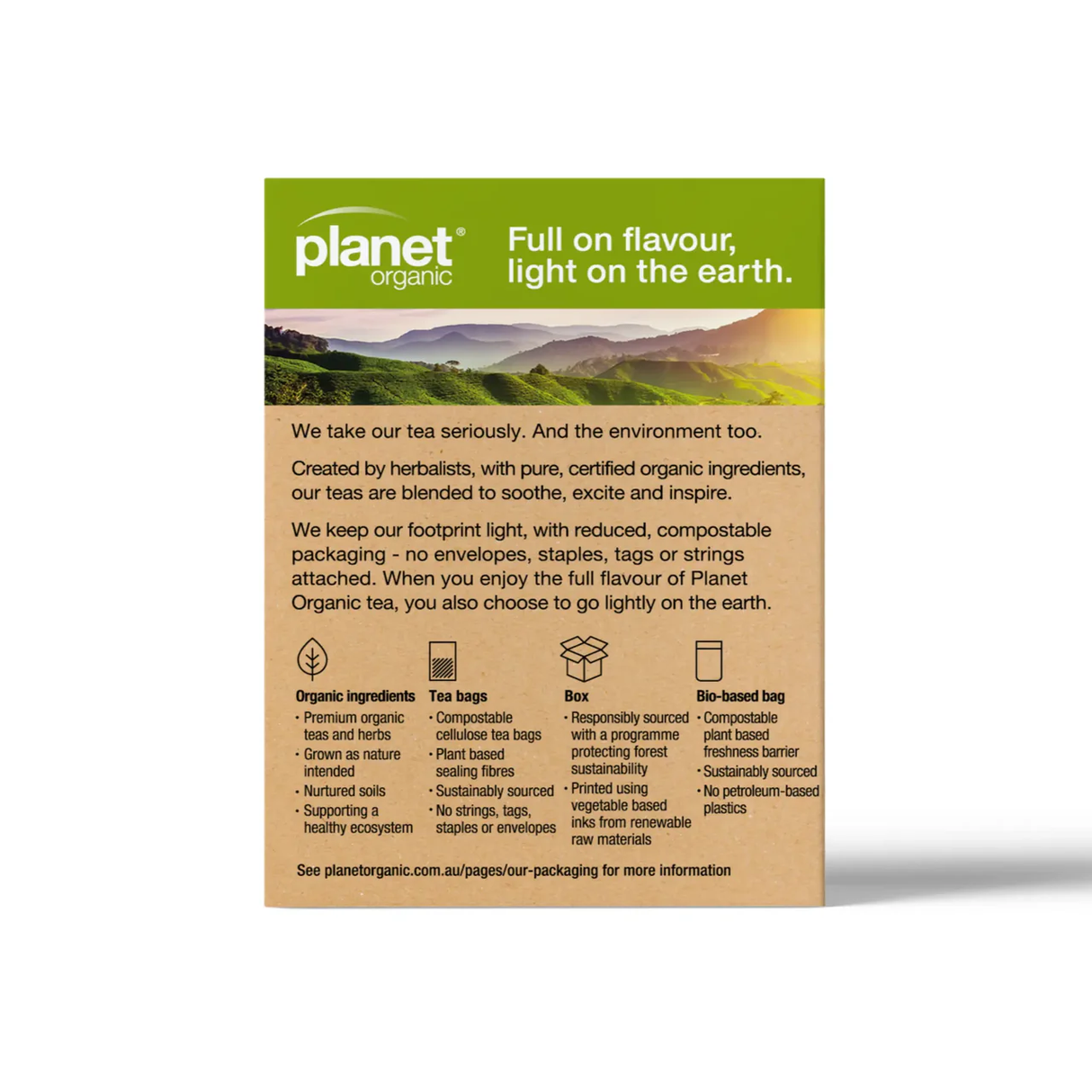 Planet Organic English Breakfast Tea x 25 Tea Bags Back