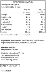 Palamano Almond Tortilla Chips Sea Salt 90g Nutritional Information