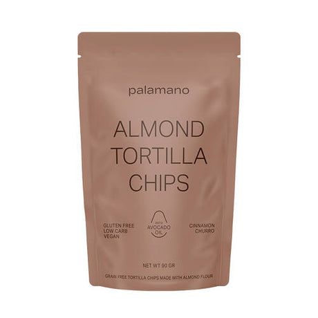 Palamano Almond Tortilla Chips Cinnamon 90g Front