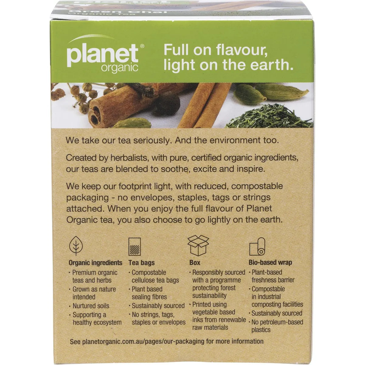 Planet Organic Organic Tea Green Chai x 25 Tea Bags