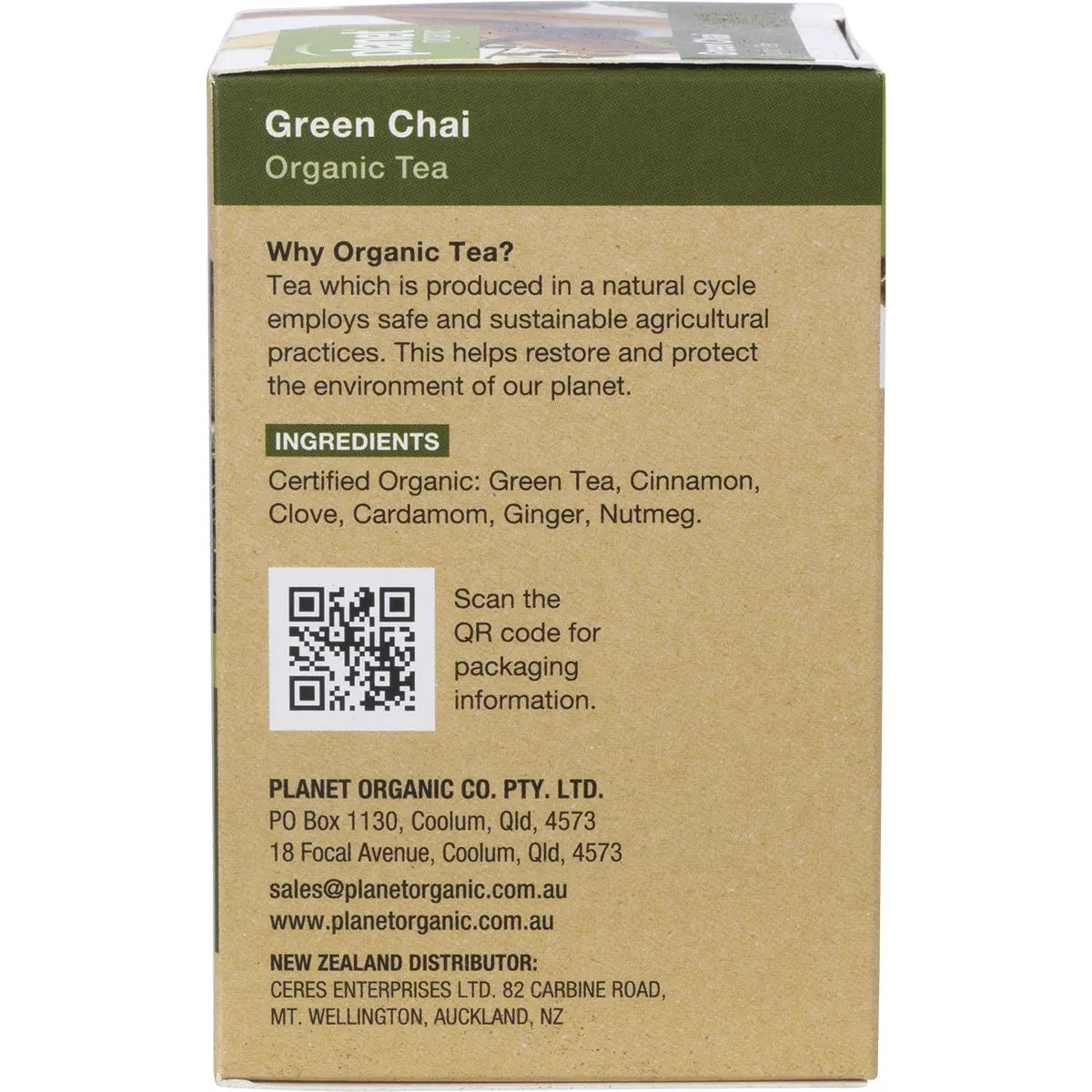 Planet Organic Organic Tea Green Chai x 25 Tea Bags