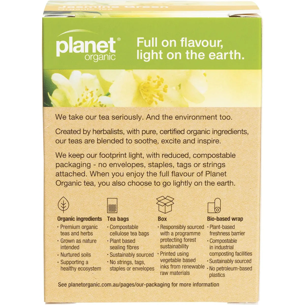 Planet Organic Organic Tea Jasmine Green x 25 Tea Bags