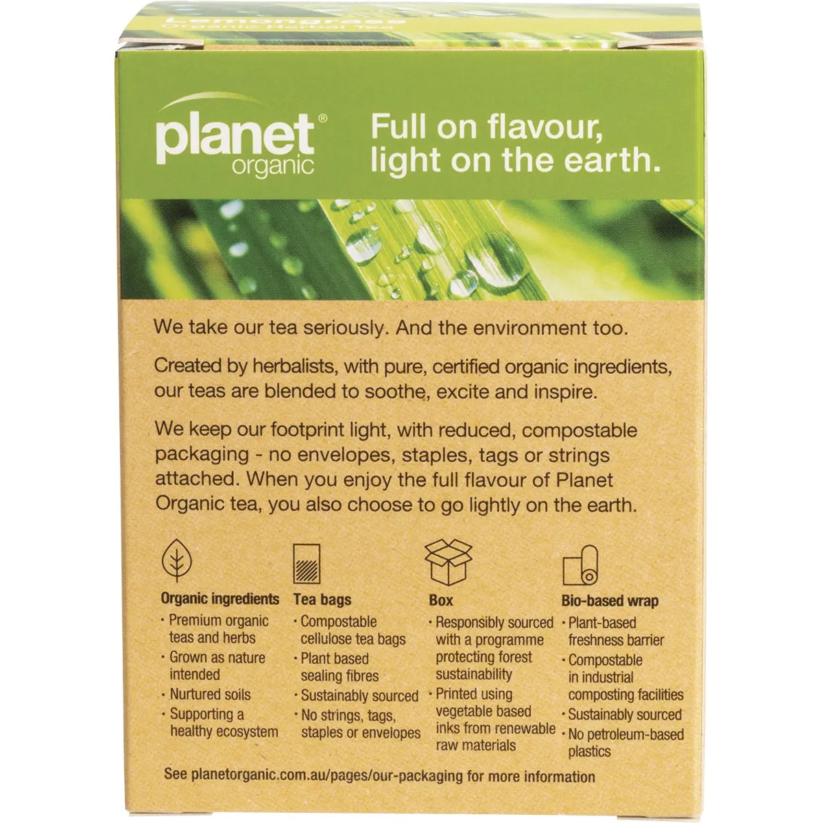 Planet Organic Organic Herbal Tea Lemongrass x 25 Tea Bags