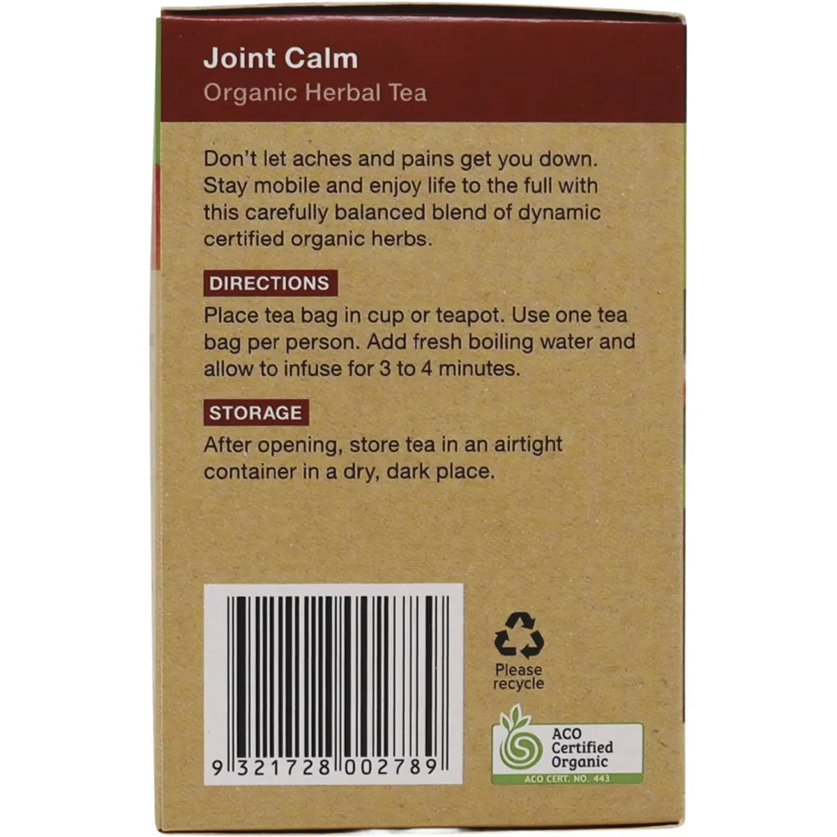 Planet Organic Organic Herbal Tea Joint Calm with Turmeric & Ginger x 25 Tea Bags