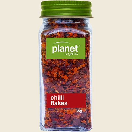 Planet Organic Certified Organic Chilli Flakes 35g front