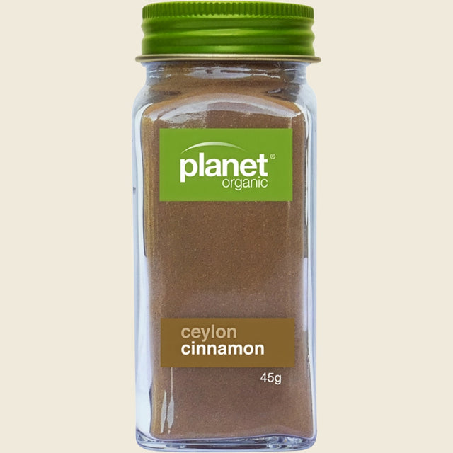 Planet Organic Certified Organic Ceylon Cinnamon 45g front packaging