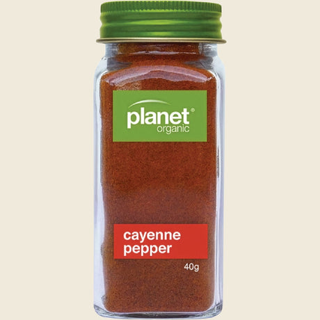Planet Organic Certified Organic Ground Cayenne Pepper 40g front packaging