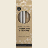 Ever Eco Stainless Steel Straws Straight - 4Pack+Brush