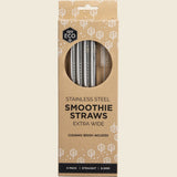 Ever Eco Stainless Steel Straws- Straight Smoothie Straws (Extra Wide) 4 Pack