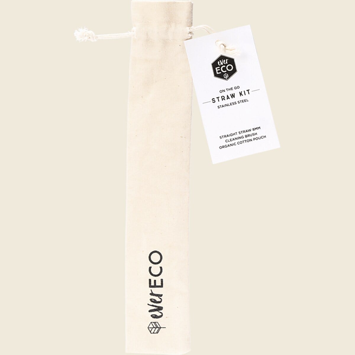 Ever Eco On-The-Go Straight Stainless Steel Straw Kit