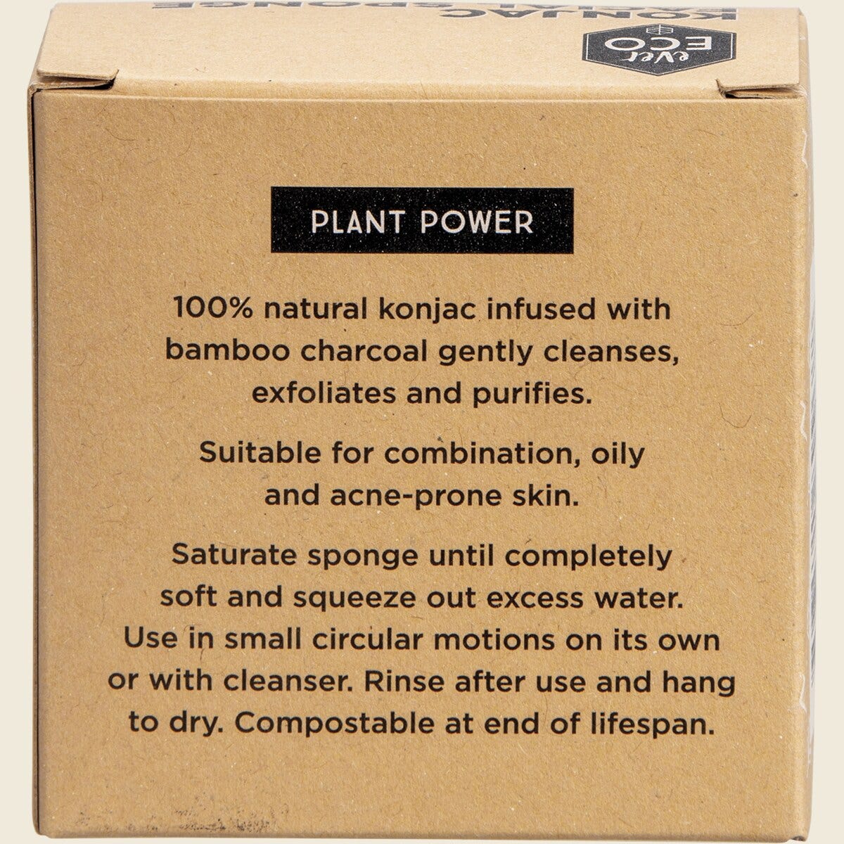 Ever Eco Konjac Facial Sponge - Charcoal