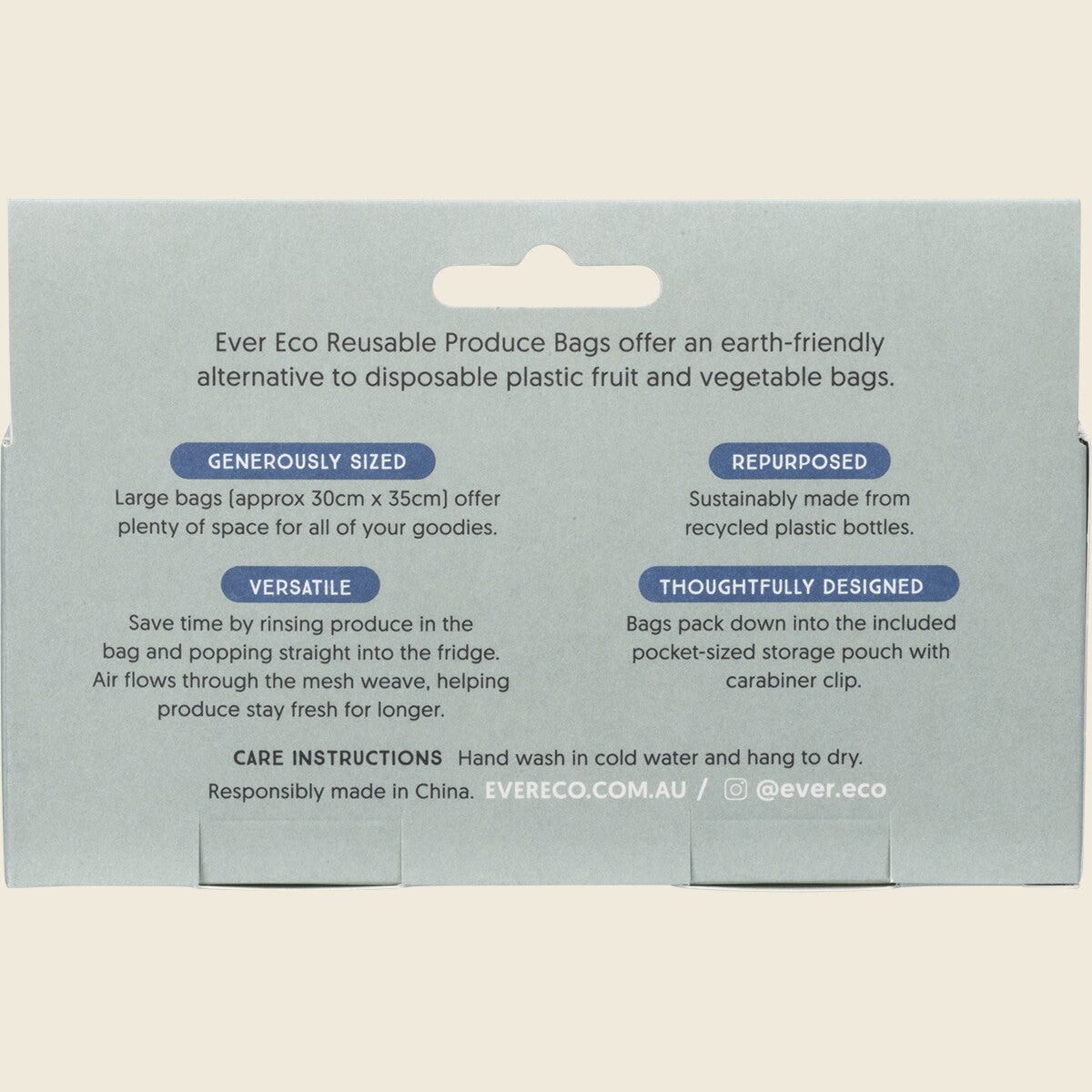 Ever Eco Reusable Fruit & Veg Bags + Storage Pouch - 4 pk