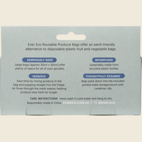 Ever Eco Reusable Fruit & Veg Bags + Storage Pouch - 4 pk