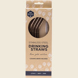 Ever Eco Rose Gold Straws Bent - 4Pack+ Brush