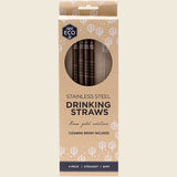 Ever Eco Rose Gold Straws Straight - 4Pack+ Brush