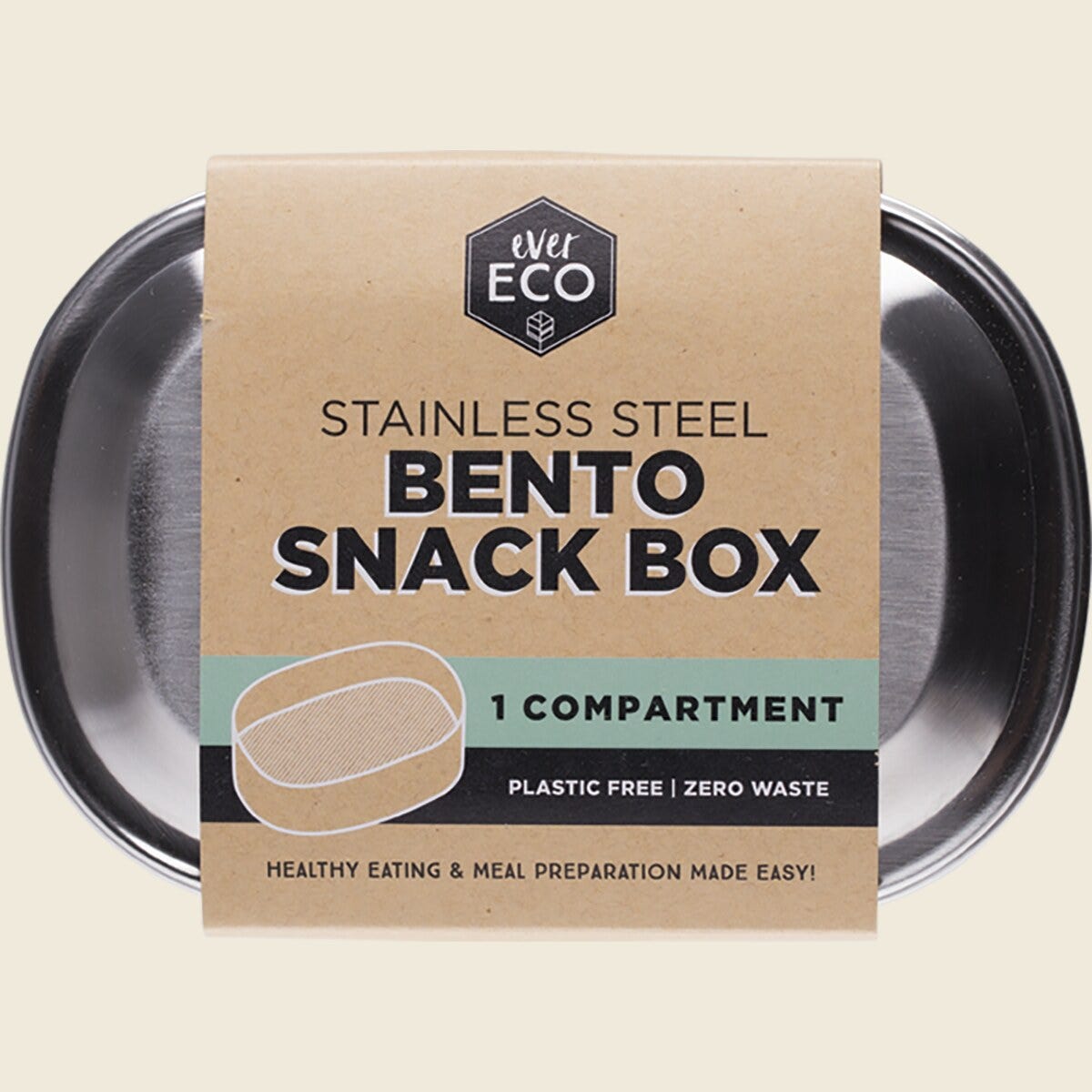 Ever Eco Stainless Steel Bento Snack Box - 1 Compartment 580mL