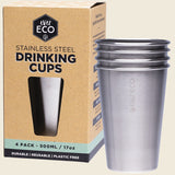 Ever Eco Stainless Steel Drinking Cups - 4 pack 4 x 500ml