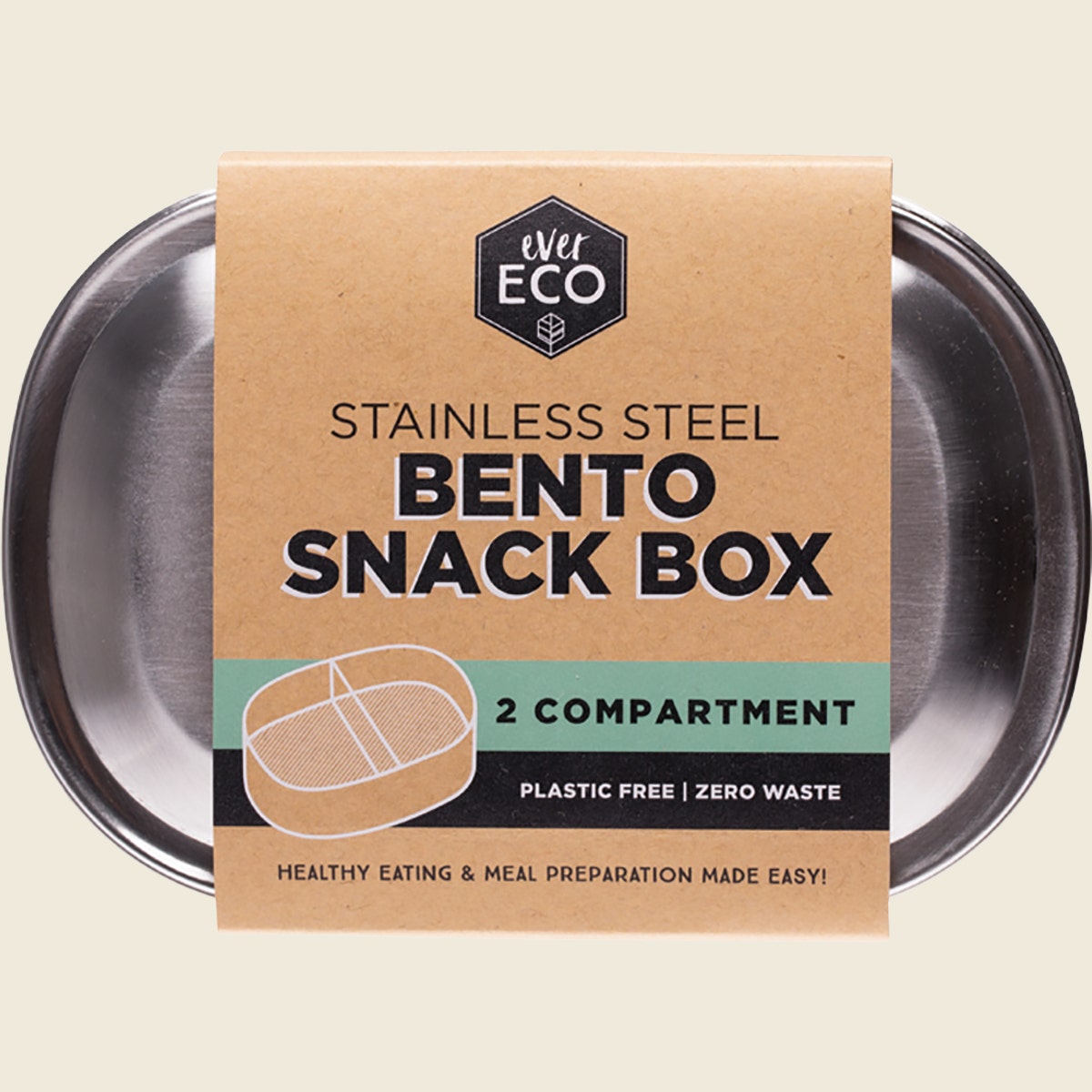 Ever Eco Stainless Steel Bento Snack Box - 2 Compartment