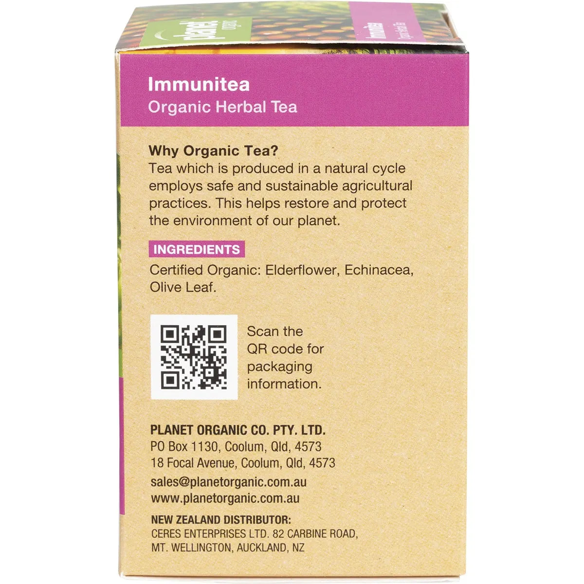 Planet Organic Organic Herbal Tea Immunitea x 25 Tea Bags