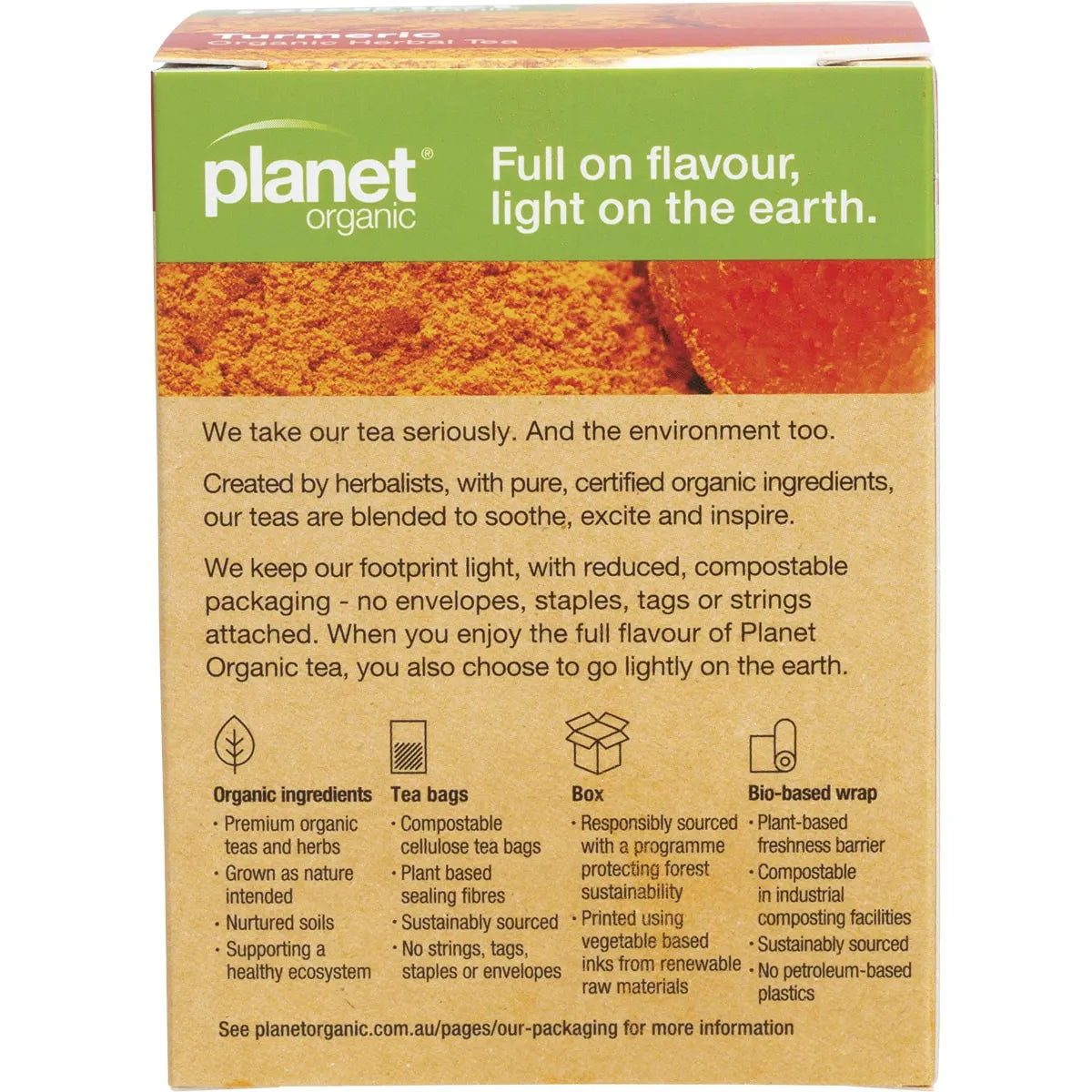 Planet Organic Organic Herbal Tea Turmeric x 25 Tea Bags