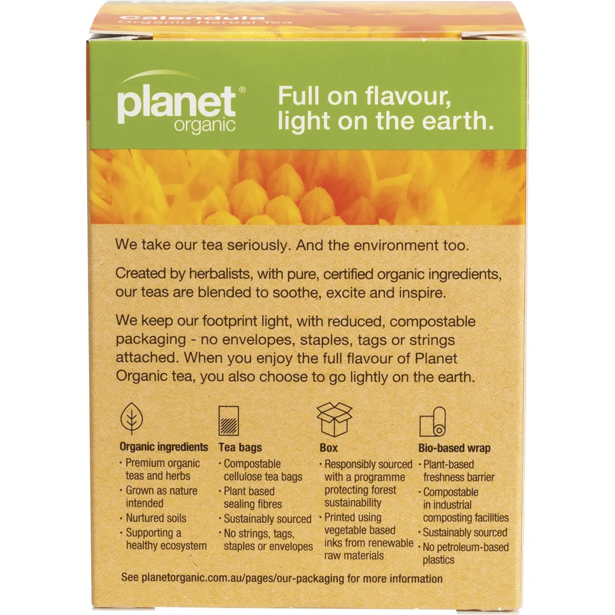 Planet Organic Organic Herbal Tea Calendula x 25 Tea Bags