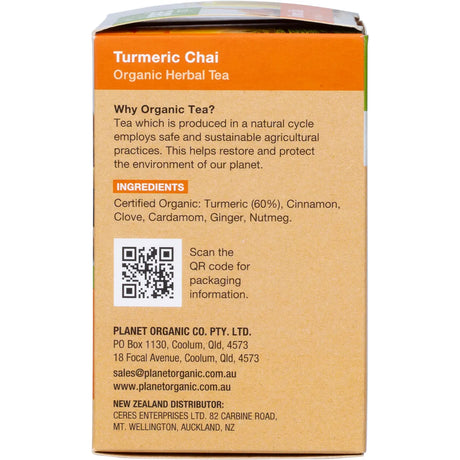 Planet Organic Organic Turmeric Chai Herbal Tea x 25 Tea Bags