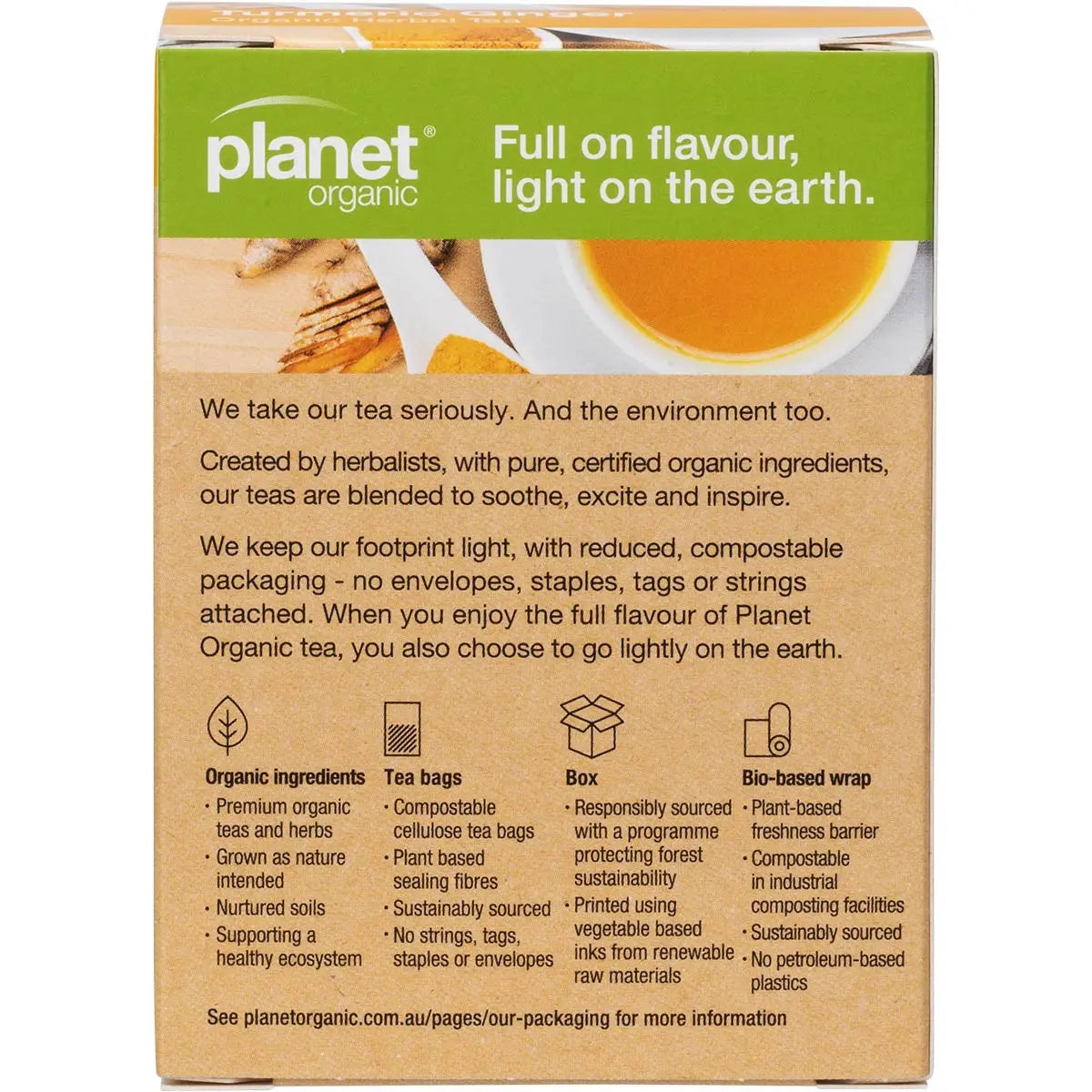 Planet Organic Organic Turmeric Ginger Tea x 25 Tea Bags