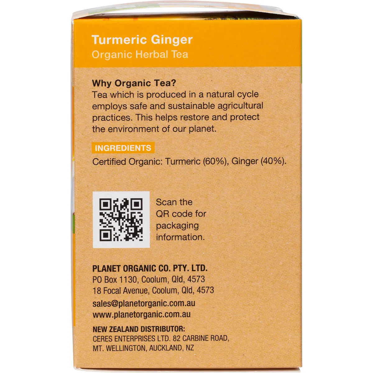 Planet Organic Organic Turmeric Ginger Tea x 25 Tea Bags