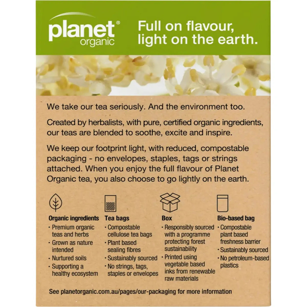 Planet Organic Organic Elderflower Herbal Tea x 25 Tea Bags