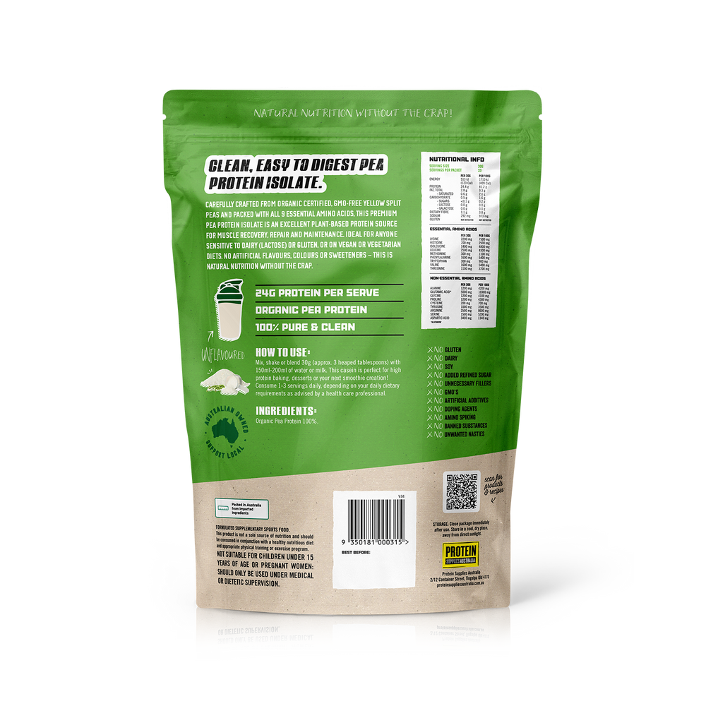 Protein Supplies Australia Pure Pea Protein Isolate 1kg