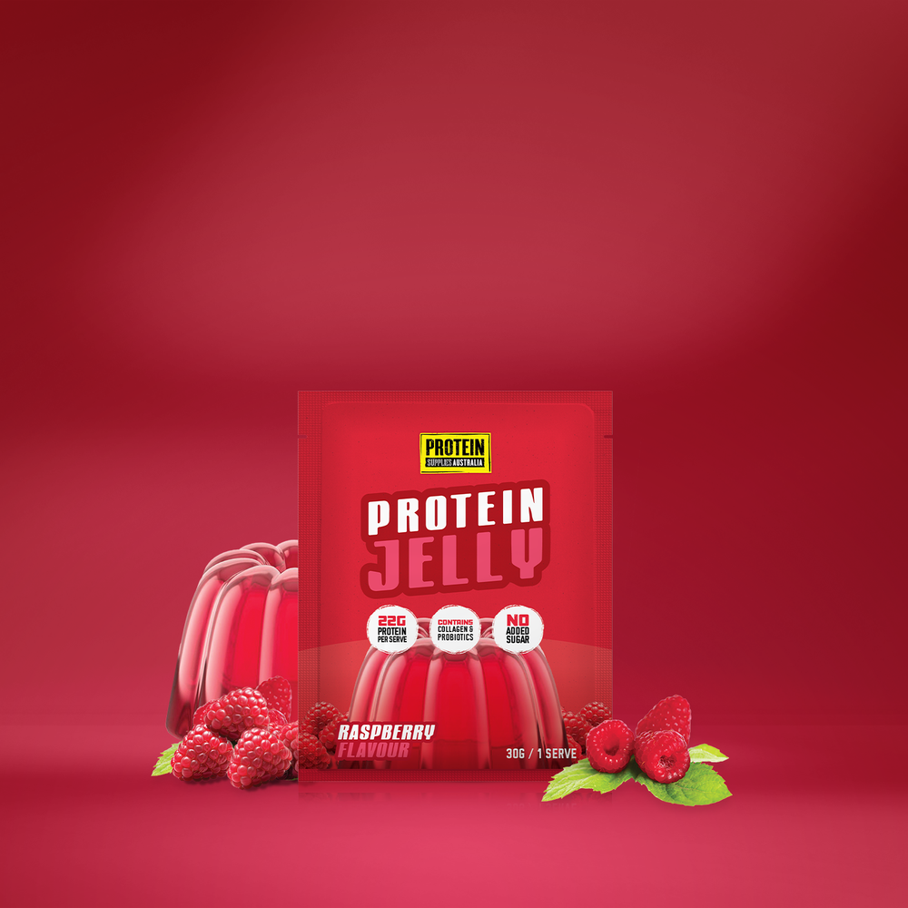 Protein Supplies Australia Jelly with Collagen Raspberry 30g x 12