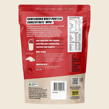 Protein Supplies Australia  WPC Whey Protein Concentrate Pure 1kg