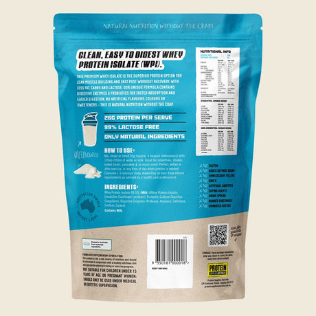 Protein Supplies Australia  WPI Whey Protein Isolate Pure 1kg