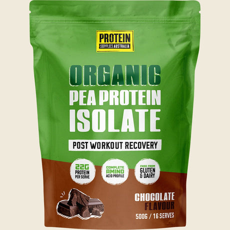 Protein Supplies Australia Pure Pea Protein Isolate Chocolate 500g – front product image