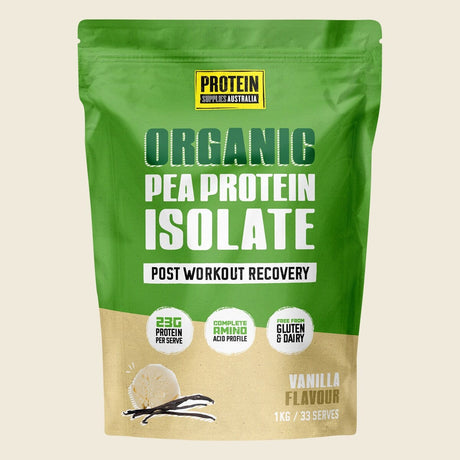 Protein Supplies Australia Pure Pea Protein Isolate Vanilla 1kg – front product image