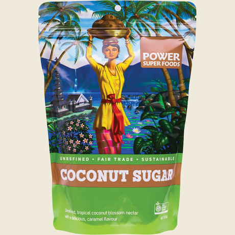 Power Super Foods Certified Organic Coconut Sugar 500g front
