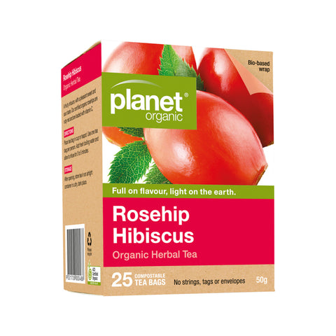Planet Organic Rosehip & Hibiscus Tea 25 bags/50g