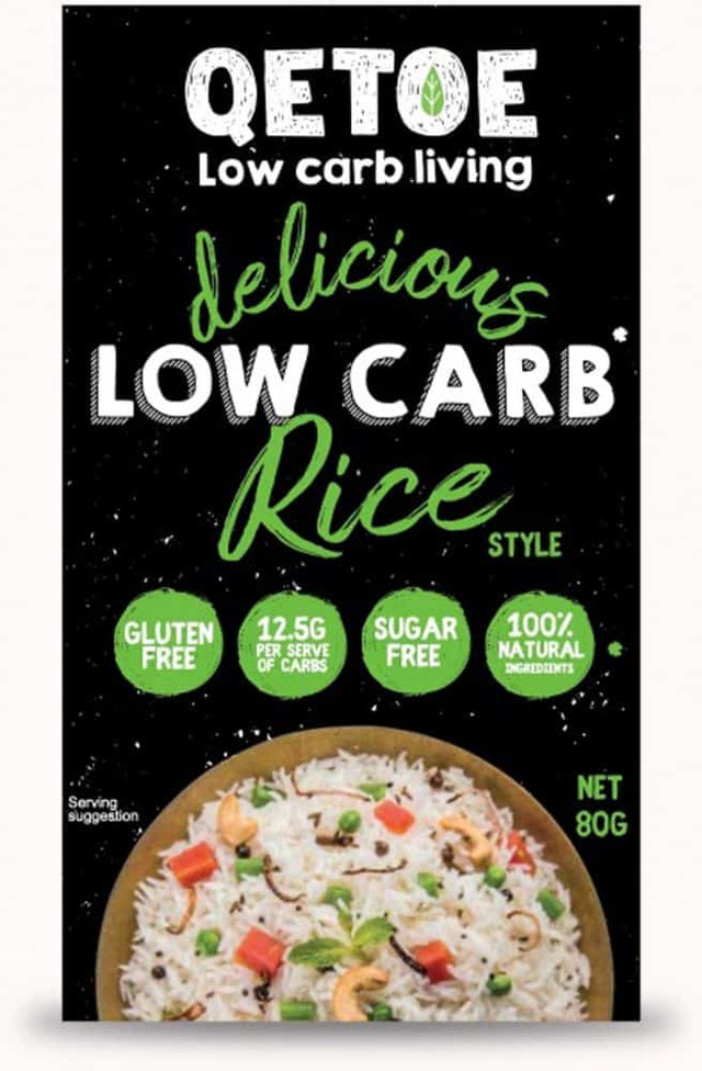 Qetoe Low Carb Rice Gluten Free 80g Front