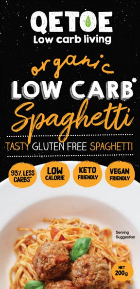 Qetoe Low Carb Spaghetti Organic Gluten Free 200g Front